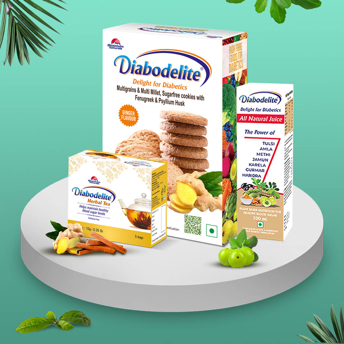 Diabodelite Cookies + Juice ( Diabodelite Tea Pack of 5 Free)