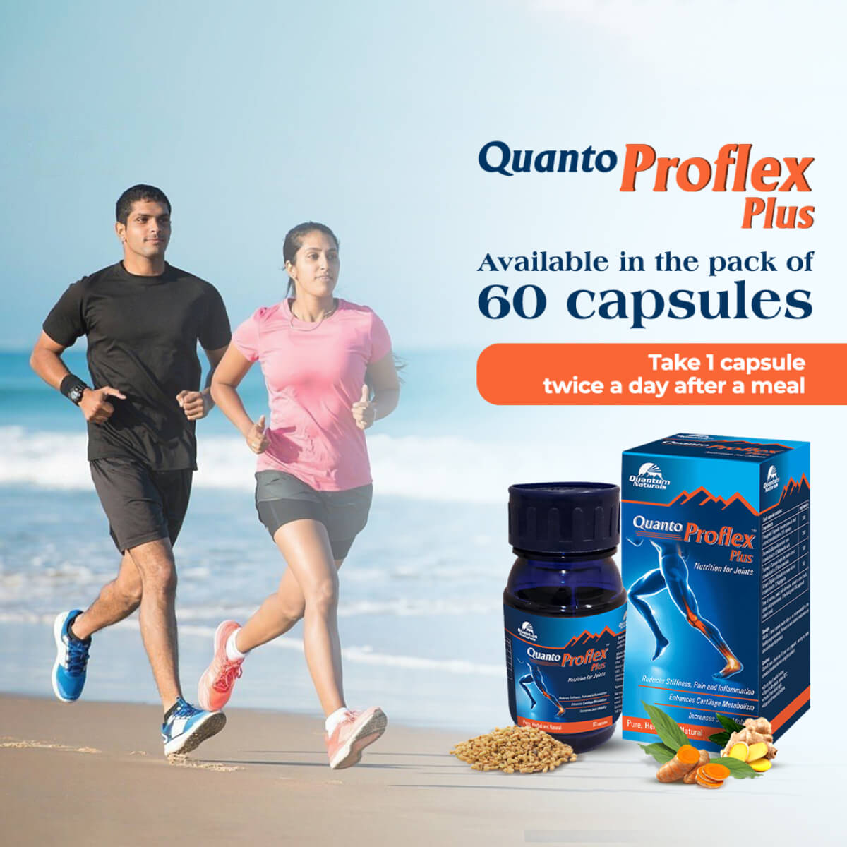 Quanto Proflex Plus 60's + Diabodelite Tea Pack of 5 Free